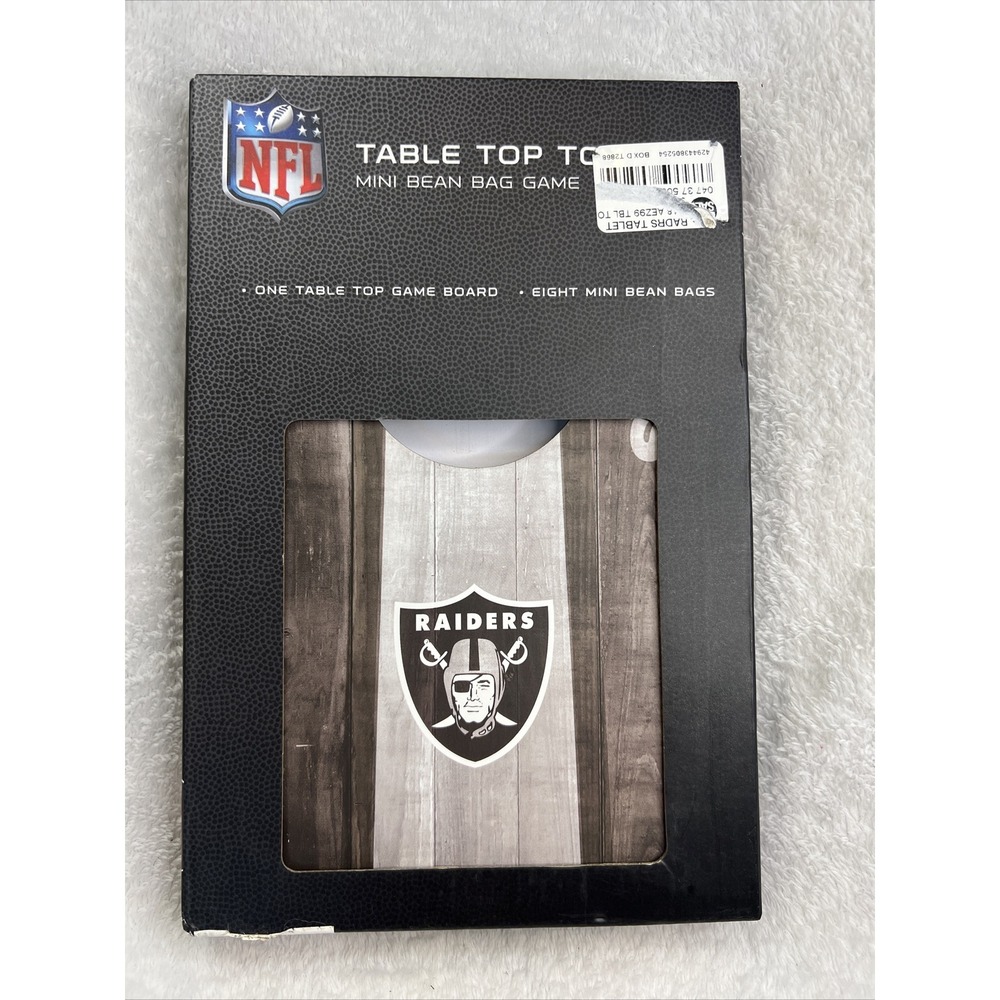 NFL Las Vegas Raiders Table Top Toss Mini Bean Bag Game w/ 8 Mini Bean Bags NIB